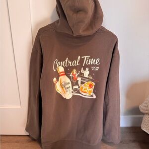 Gildan Brown Central Time Social Club Hoodie